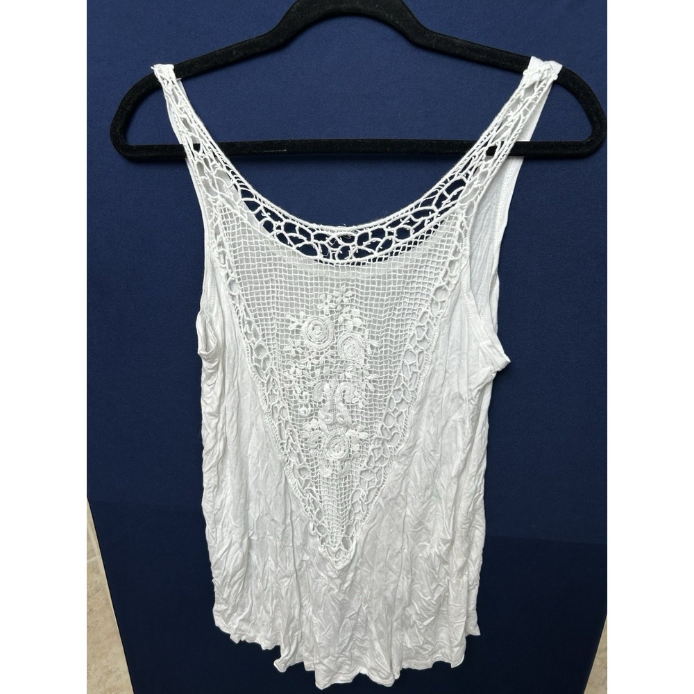Garage Women's White Lace Top Size Small Blouse
